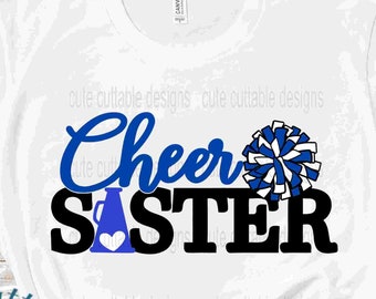 Cheer Sister svg,  Cheer biggest fan, Sibling cheerleader svg Big Little Sis design cut file for cricut silhouette svg, eps, dxf, png