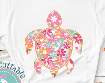 Floral Sea Turtle PNG: Summer Beach Sublimation Design (Digital Print)