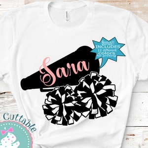 Cheer svg, cheerleader svg, cheer mom svg, cheer, megaphone svg, pom pom cut file clip art, dxf, eps, Digital Download, sublimation designs