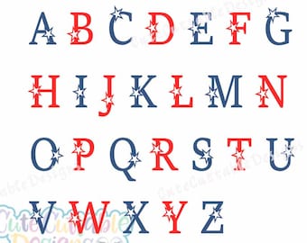 Stars SVG Cut File Font Star Alphabet svg, stars font svg, stars capital letters svg Patriotic Cricut Files Silhouette Studio Digital Files