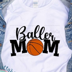 Baller Mom Basketball SVG: Cut File for Cricut, Silhouette