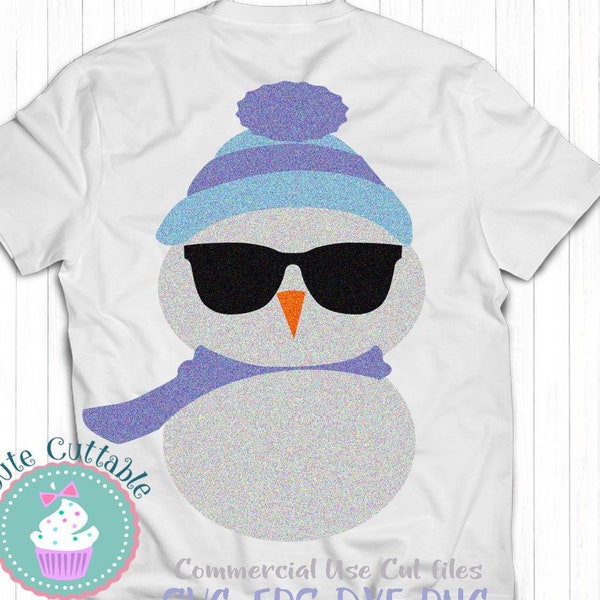Christmas svg Cool Snowman svg, monogram svg, santa hat svg, snowman iron on, printable, SVG, DXF, EPS, cut file, snowman cut file
