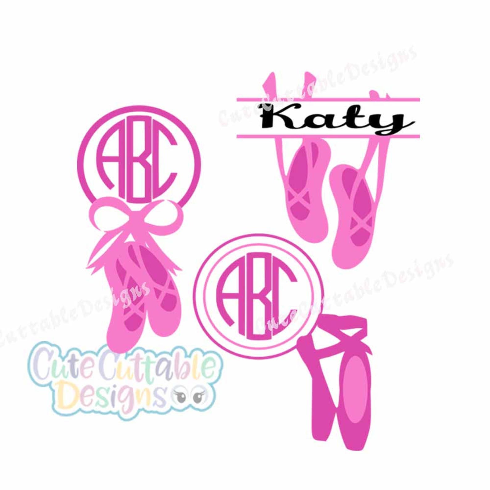 ballet svg, ballerina svg, monogram slippers svg file dance svg, eps, dxf,studio printable png, silhouette cricut cut file insta