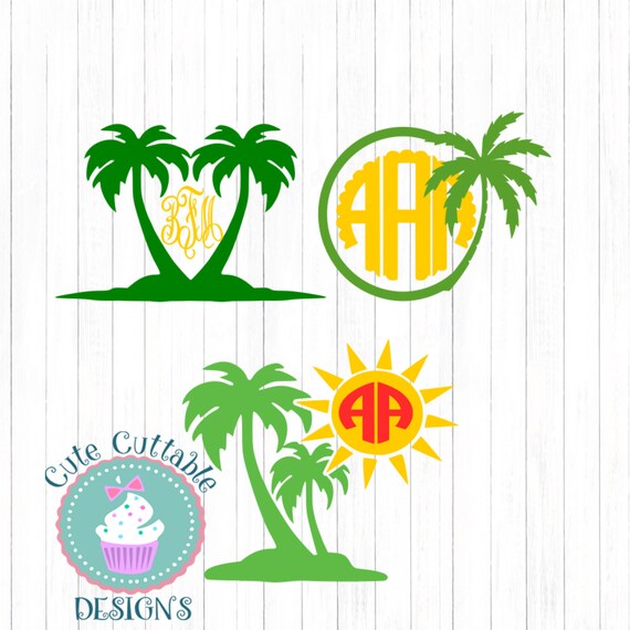 Download Palm Tree Svg Summer Monogram Frames Beach Svg Summer Svg Etsy