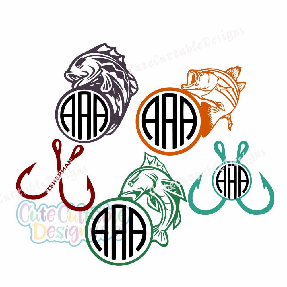 Download Fish svg fishing monogram SVG Clipart Cut Files Silhouette ...