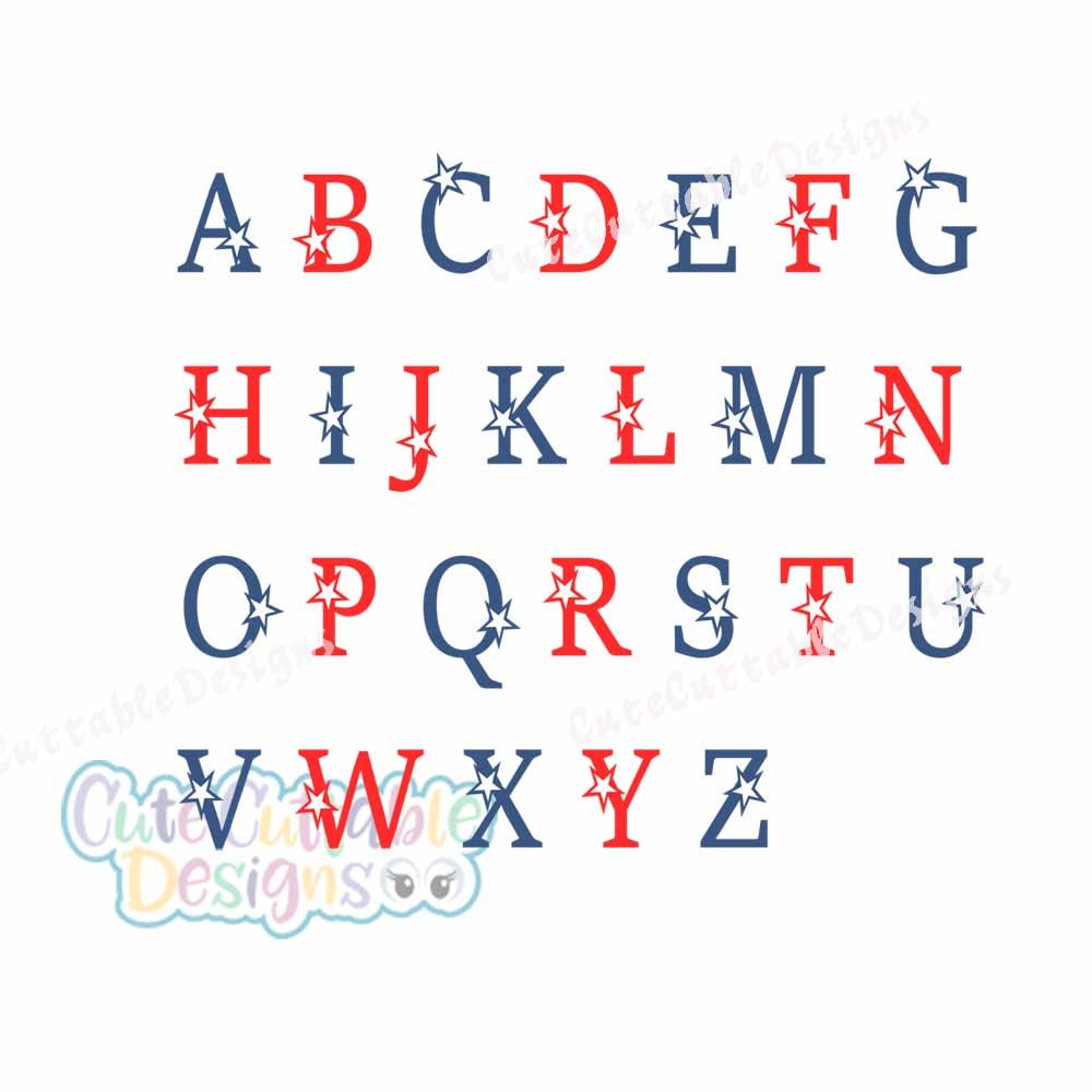 Stars SVG Cut File Font Star Alphabet Svg Stars Font Svg Etsy