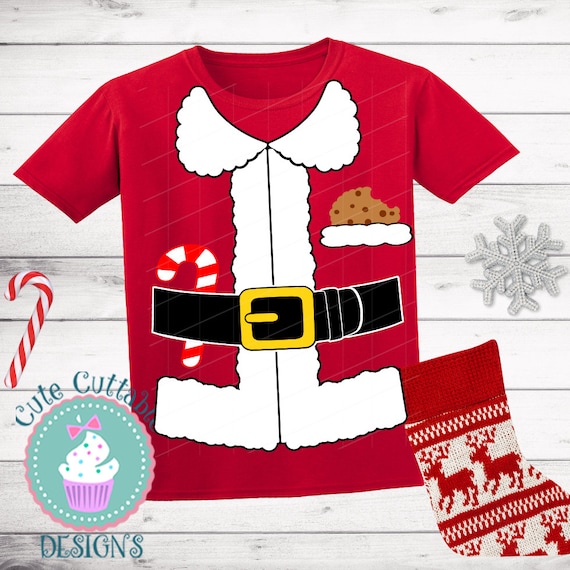 Santa Suit Costume SVG: Christmas Outfit Cutting File (digital