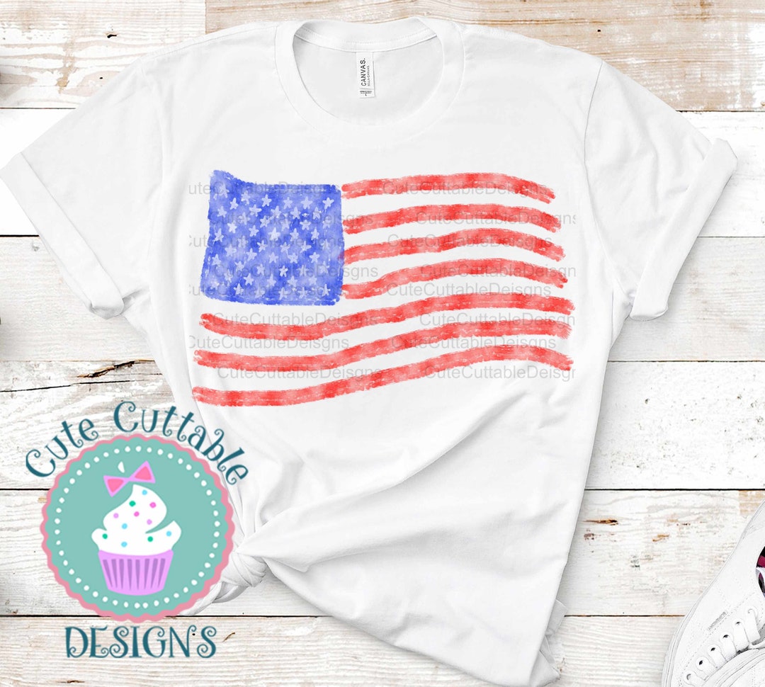 Watercolor American Flag PNG, Patriotic 4th of July Clipart (digital ...