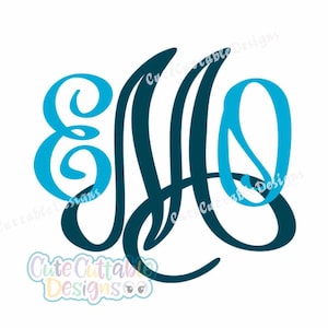 Vine Interlocking Monogram Font SVG Cut File (Digital Download)