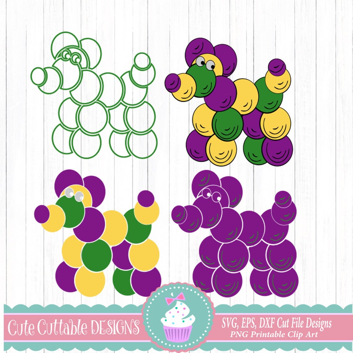 mardi gras dog svg