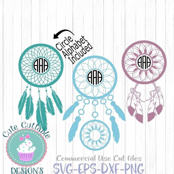 Dream Catcher Svg Cut File Free Font Included Dream Catcher Etsy