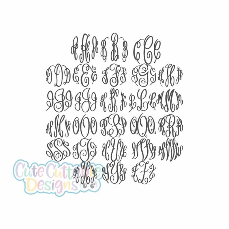 Master Monogram Font SVG Cut file in SVG, Eps, PNG and Dxf. Instant downlod vector font for craft cutters like Circut and Silhouette image 4