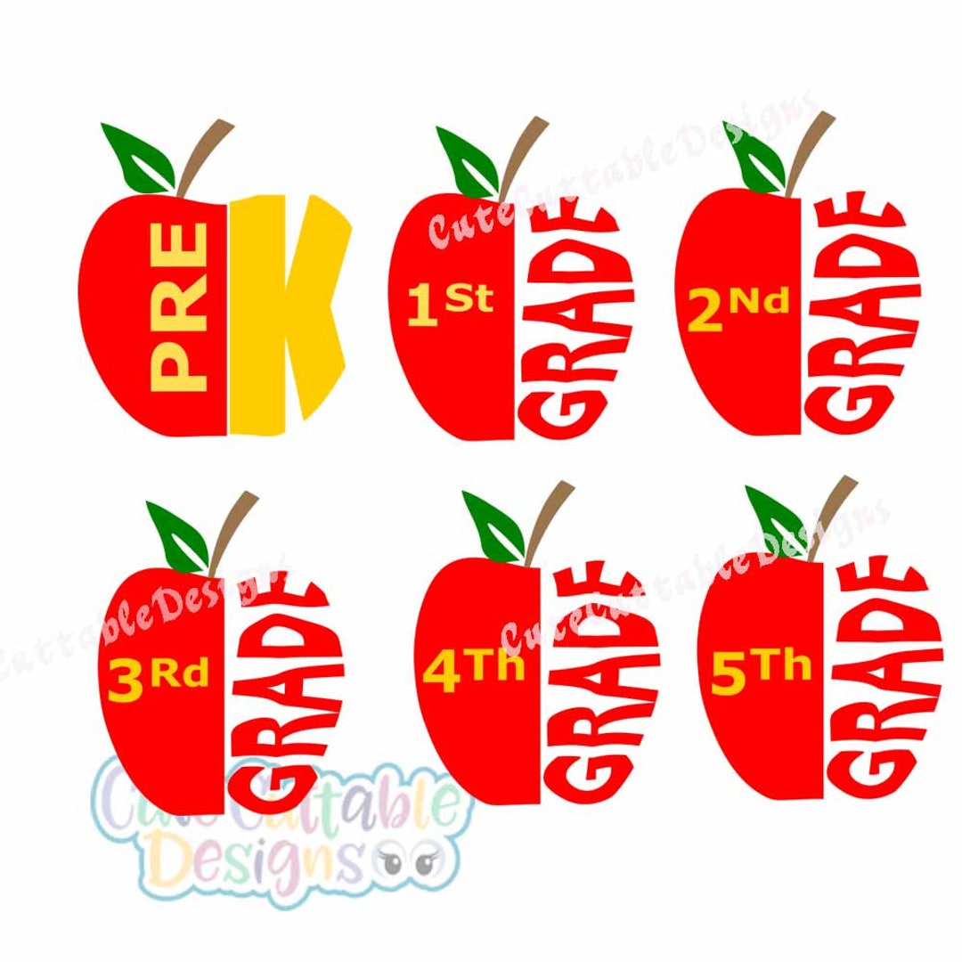 Apple School Grade SVG Cut File, Teacher Appreciation (digital Download ...