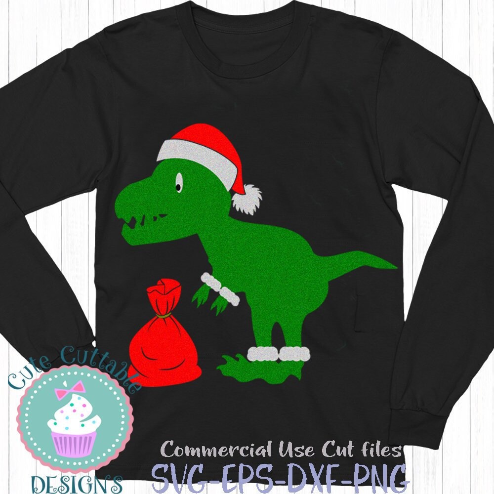 Download Santa Saurus svg t-rex svg santa saurus rex T-rex Dinosaur | Etsy