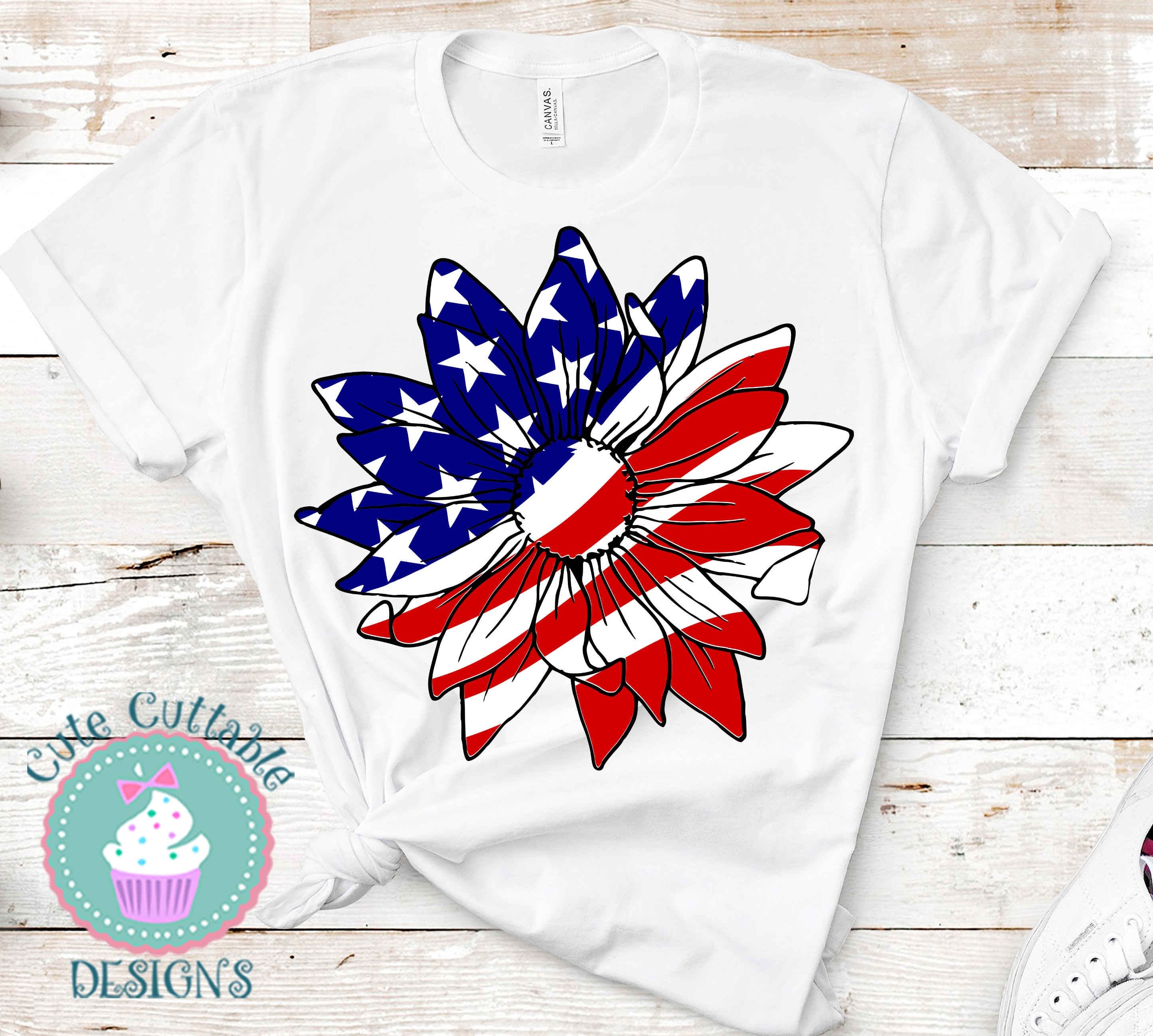 Download Patriotic Sunflower Svg Svg Svg Files For Cricut Sunflower Etsy