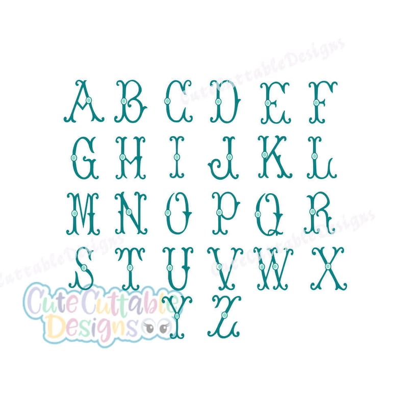 Download Fish Hook svg Font FishTail Alphabet svg Fish Eye Monogram | Etsy