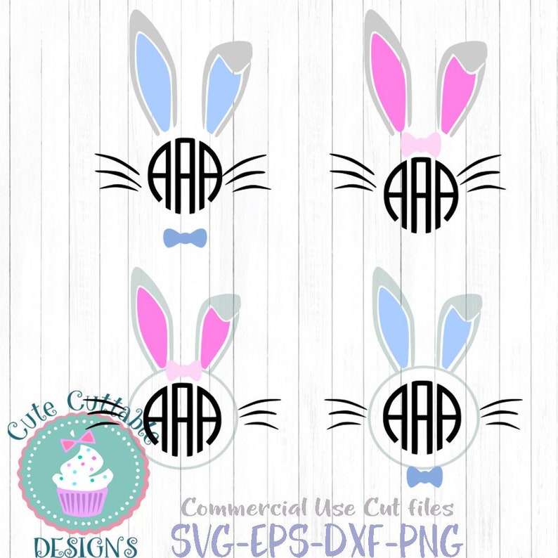 Download Free Font Inlcded Easter Bunny Svg Cricut Files Bow Svg Silhouette Digital Cut Files Bunny Ears Monogram Svg Svg Files Easter Svg Clip Art Art Collectibles
