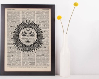 Celestial Sun and Moon Dictionary Print