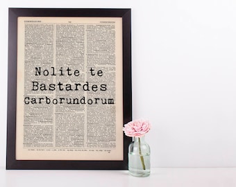 Nolite bastardes Carbonodorum Dictionary Art Print Handmaid's tale Latin