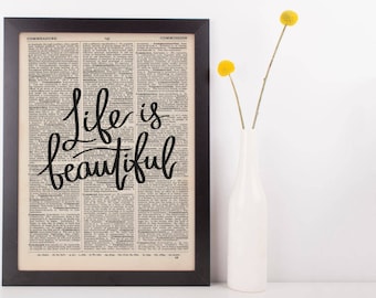 Life Is Beautiful Dictionary Print