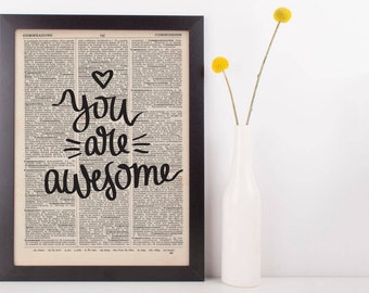 You Are Awesome Dictionary Print