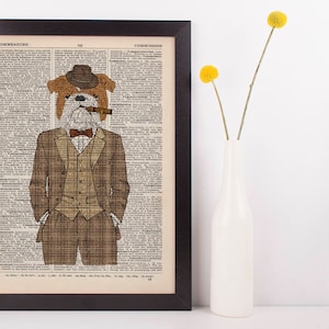 Dalmation In a Tuxedo Dictionary Art Print Wall Vintage Picture Animal Clothes