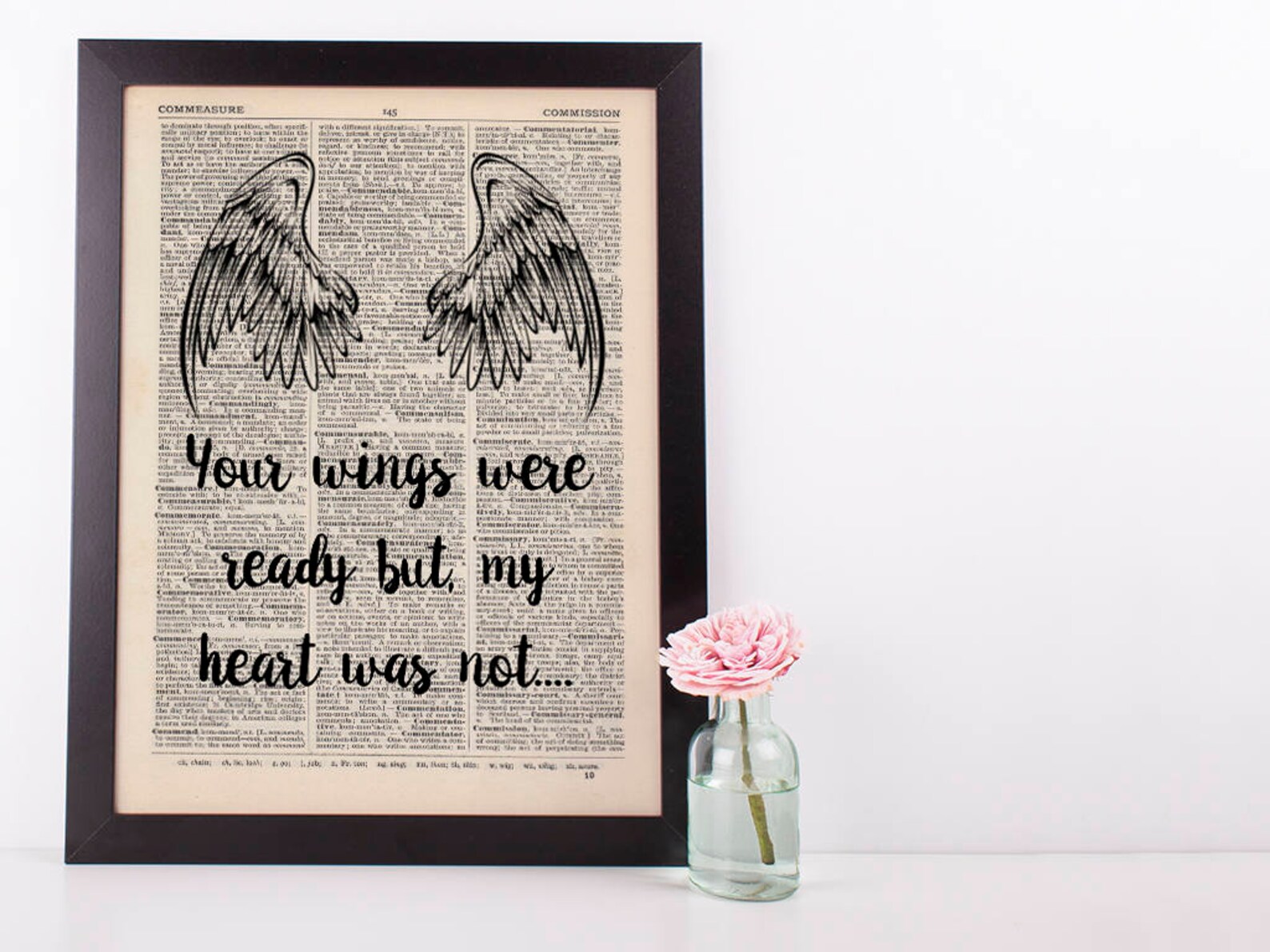Your Wings Were Ready Dictionary Art Wall Decor Art Loss Etsy UK