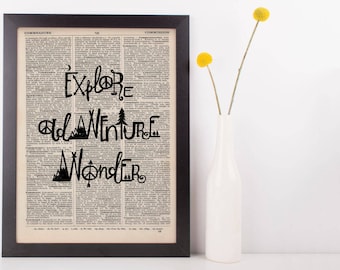 Explore Adventure Wander Dictionary Print