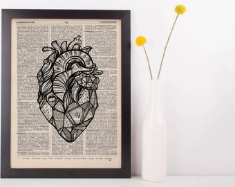 Geometric Heart Dictionary Print