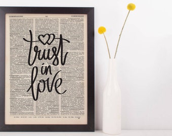 Trust In Love Dictionary Print