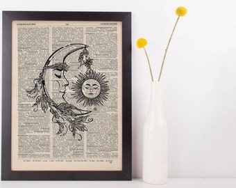 Moon With Hanging Sun Dictionary Print