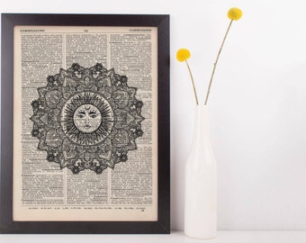 Celestial Sun Mandala Dictionary Print