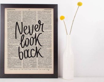 Never Look Back Dictionary Print