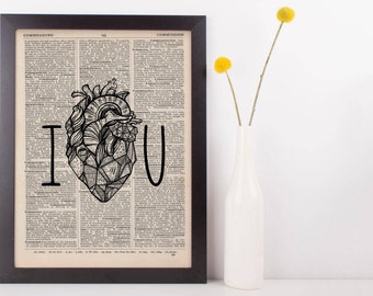 I Heart You Dictionary Print