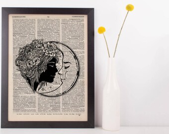 Kissing Moon Dictionary Print