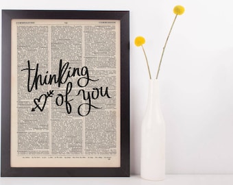 Thinking Of You Dictionary Print