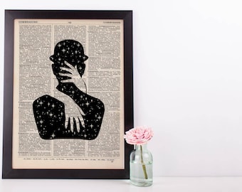 Surreal Starlight Steampnk Caress Dictionary Print