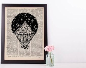 Starry Night Iceberg Dictionary Print