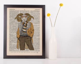 Mutton Dressed Print Dictionary Wall Picture Art Print Vintage Animal In Clothes