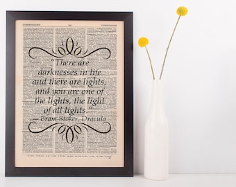 There are darknesses in life Dictionary Art Print Book Bram Stoker Dracula