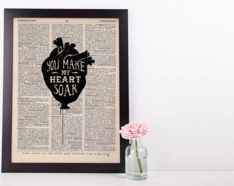 You Make My Heart Soar Balloon Dictionary Print