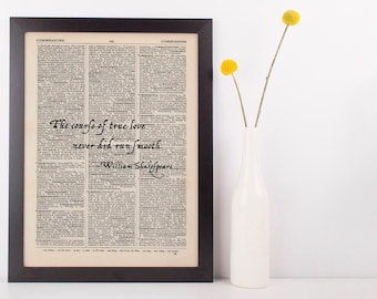 The Course of True Love, Dictionary Art Print William Shakspeare