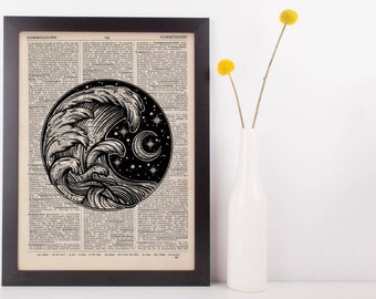 Moonlight Waves Dictionary Print