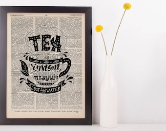 Tea Is Instant Wisdom Quote Dictionary Print