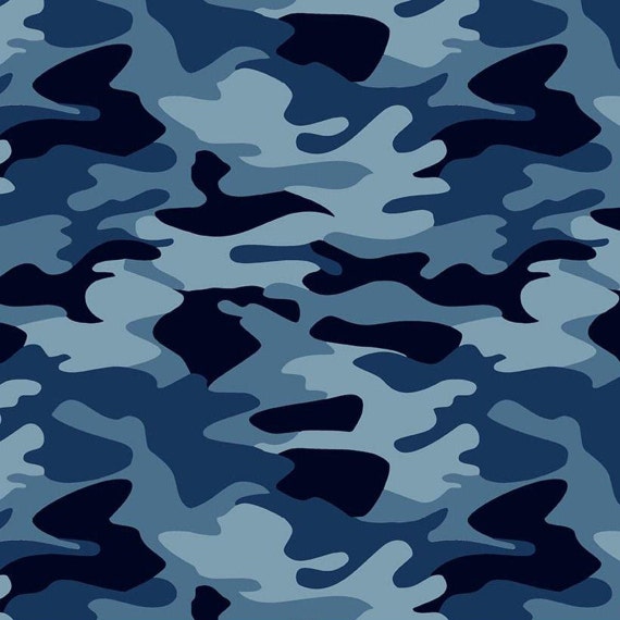 Camouflage Blue Nobody Fights Alone Riley Blake