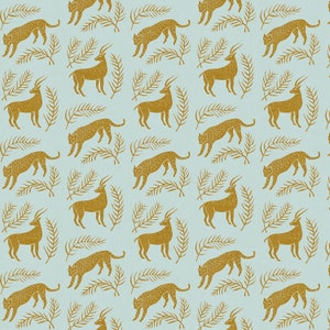 All Through the Land - Grassland - Bright and Early Unbleached Metallic Fabric - Cotton + Steel