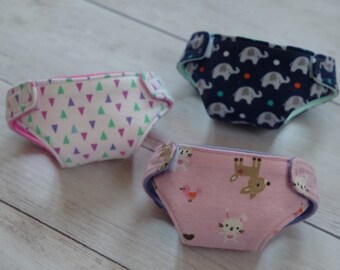 Doll Diapers - Cloth Doll Diapers - Baby Alive Diapers - Reusable diaper - Doll Underwear - American Girl - Play diapers - Doll Accessories