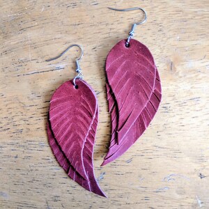 Layered Fringe Brown Leather Scrap Earrings