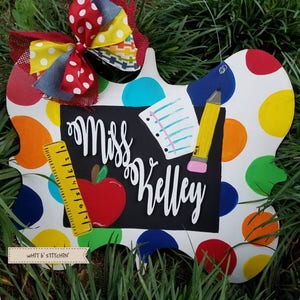 Teacher door hanger, Back to school door hanger, unique teacher gift, classroom decor, classroom door hanger, custom teacher door hanger,