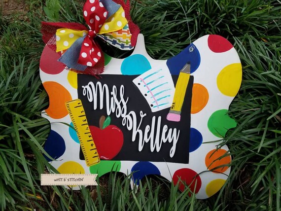 Teacher Door Hanger Back To School Door Hanger Unique Teacher Gift Classroom Decor Classroom Door Hanger Custom Teacher Door Hanger